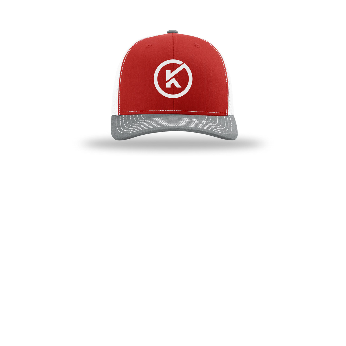kitmanlabs-richardson-trucker-cap-embroidery-capfront-R112-redwhiteheathergrey-flat-front