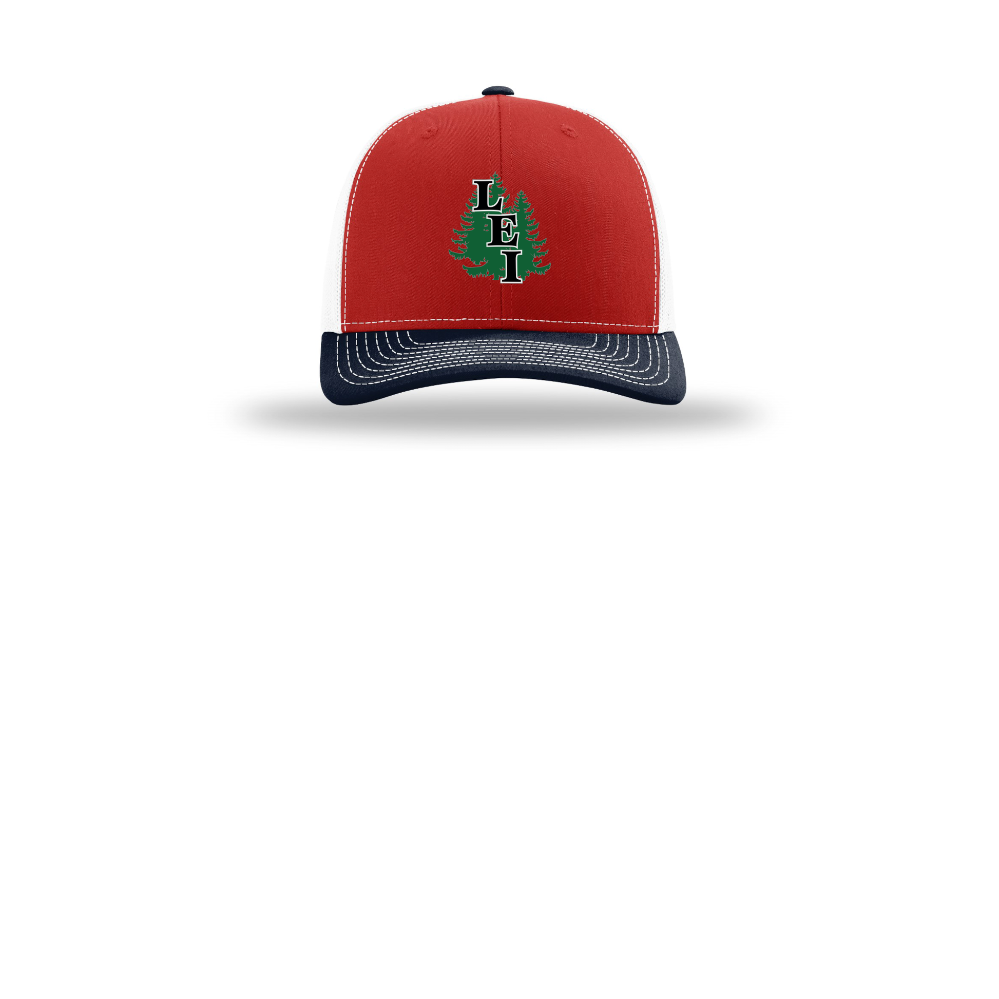 leisite-richardson-trucker-cap-embroidery-capfront-R112-redwhitenavy-flat-front