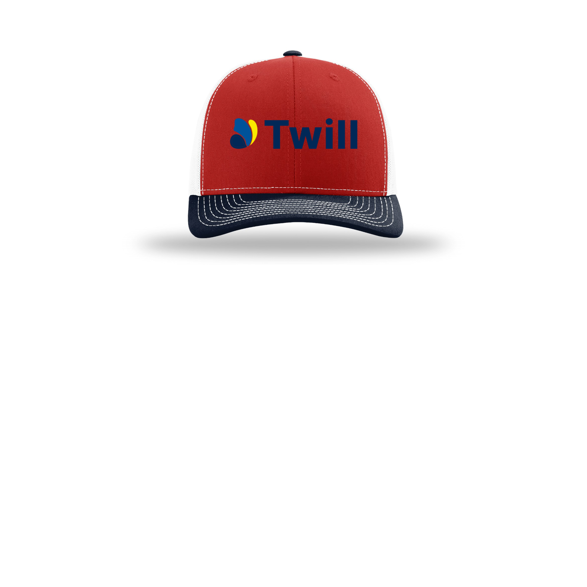 withtwill-richardson-trucker-cap-embroidery-capfront-R112-redwhitenavy-flat-front