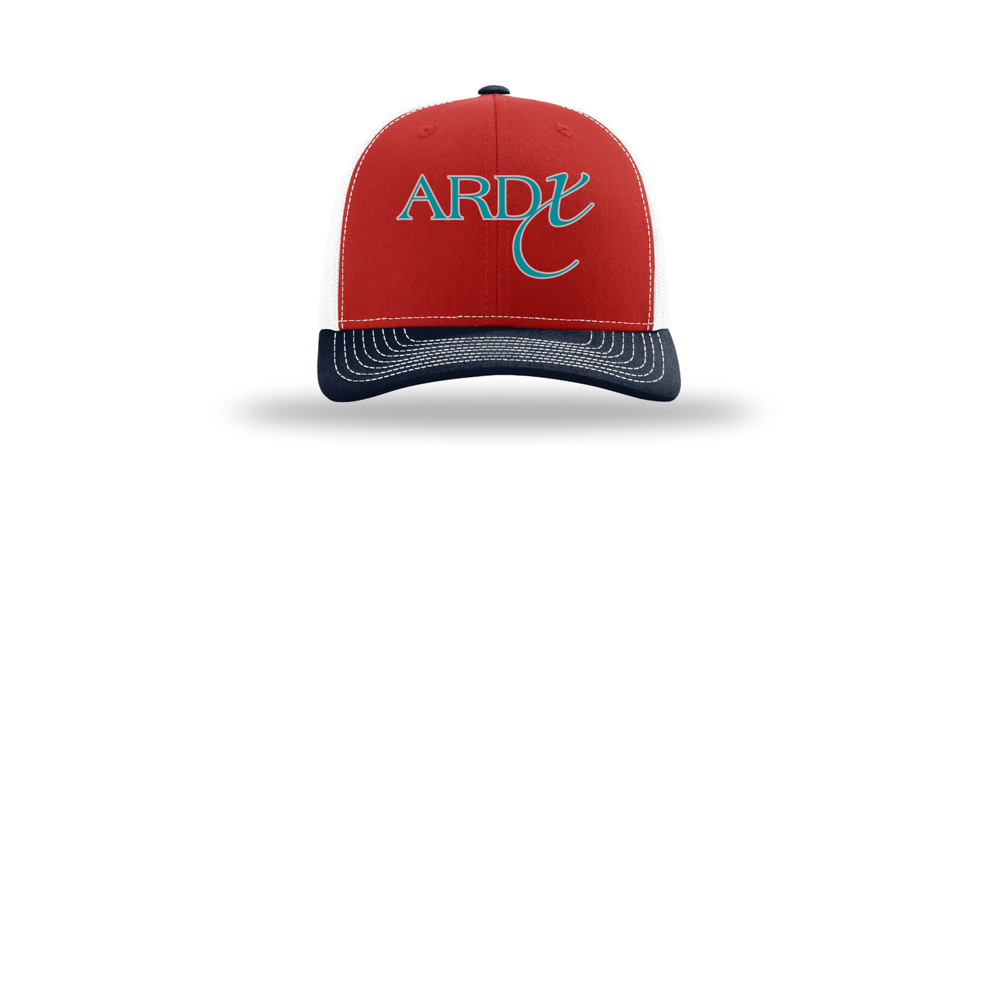 ardx-richardson-trucker-cap-embroidery-capfront-R112-redwhitenavy-flat-front