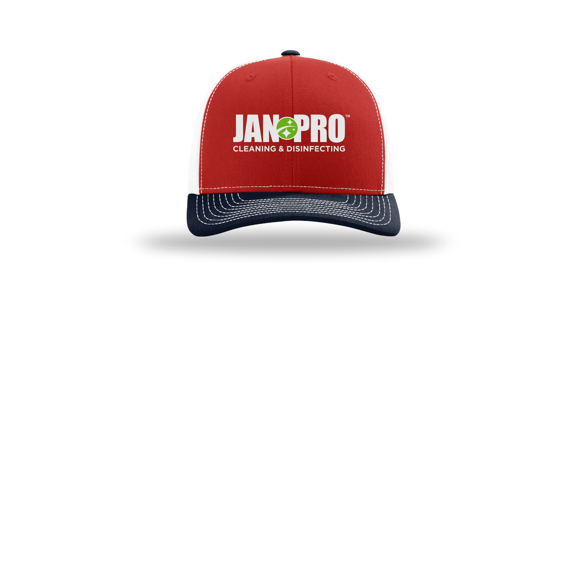 jan-pro-richardson-trucker-cap-embroidery-capfront-R112-redwhitenavy-flat-front