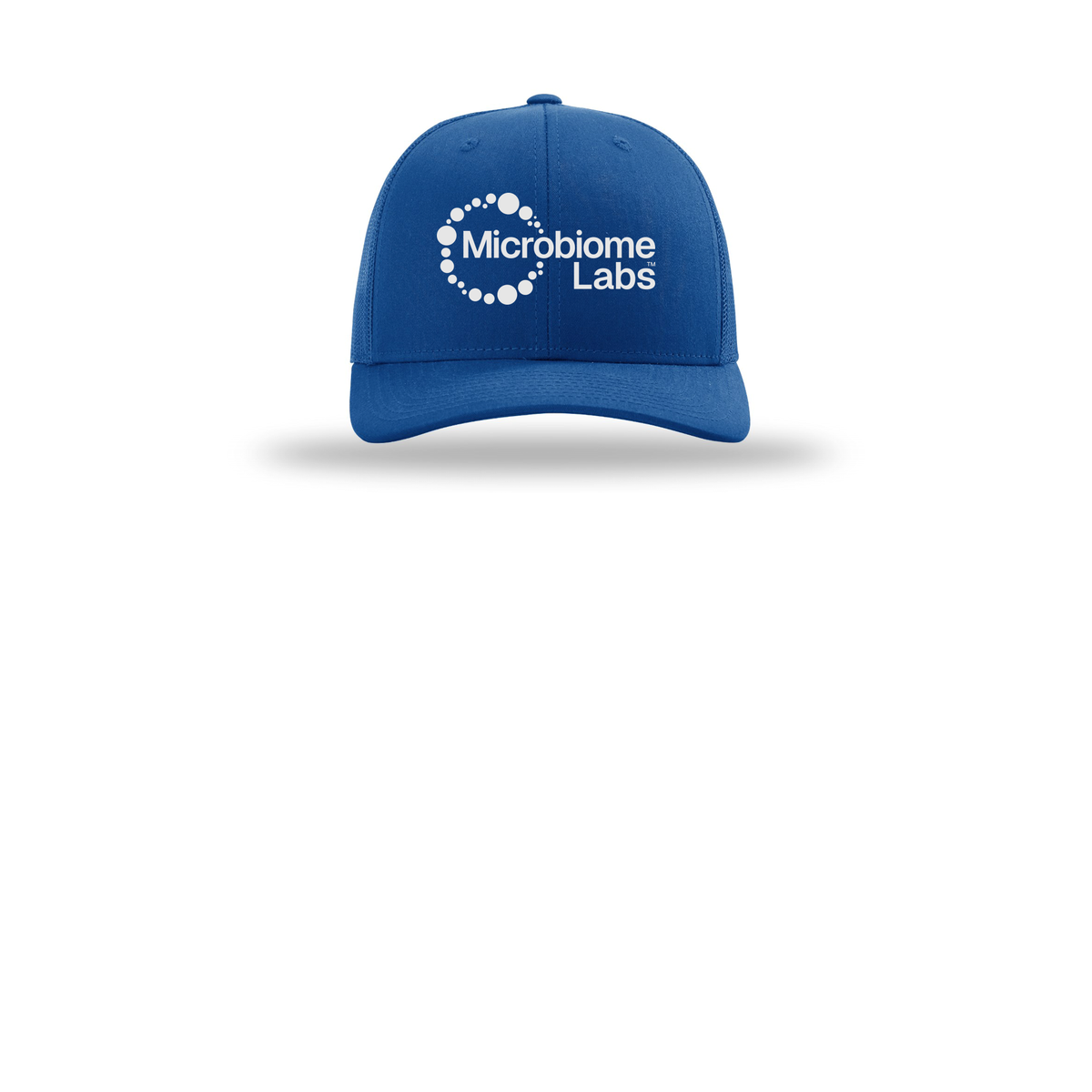 microbiomelabs-richardson-trucker-cap-embroidery-capfront-R112-royal-flat-front