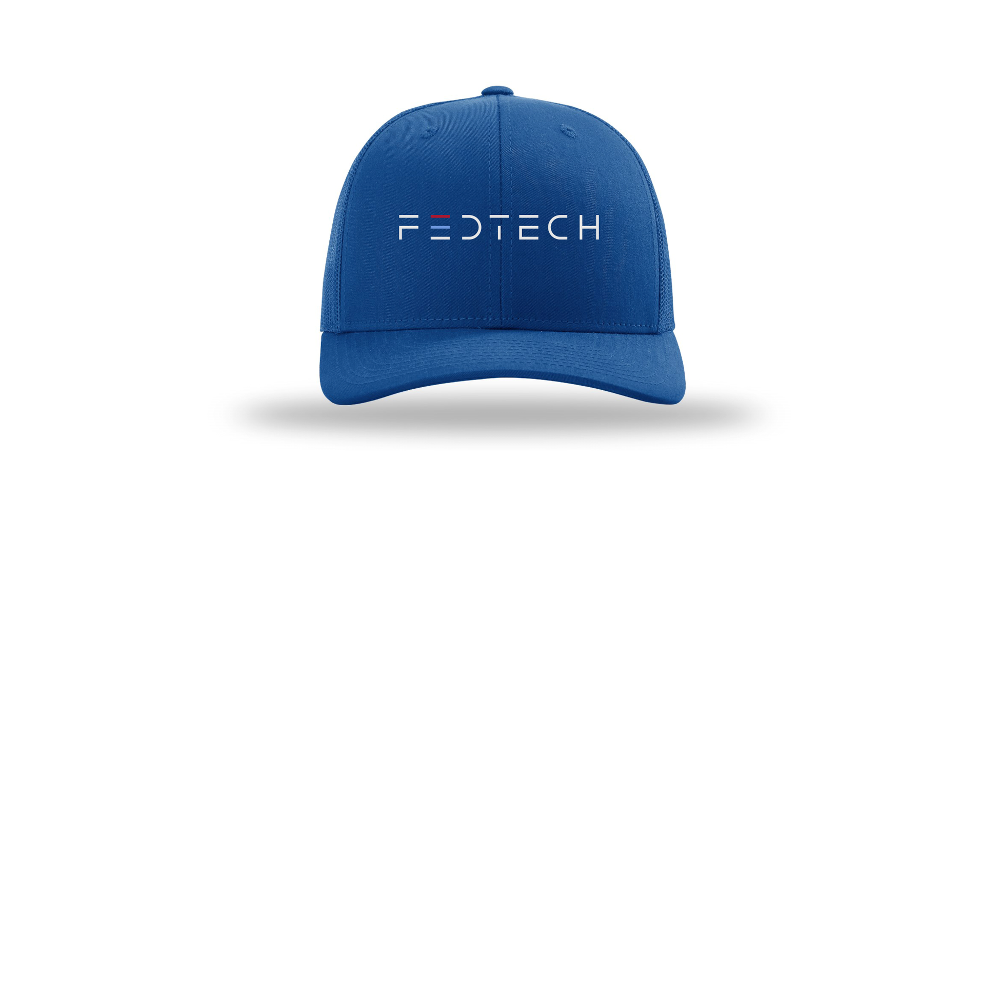 fedtech-richardson-trucker-cap-embroidery-capfront-R112-royal-flat-front