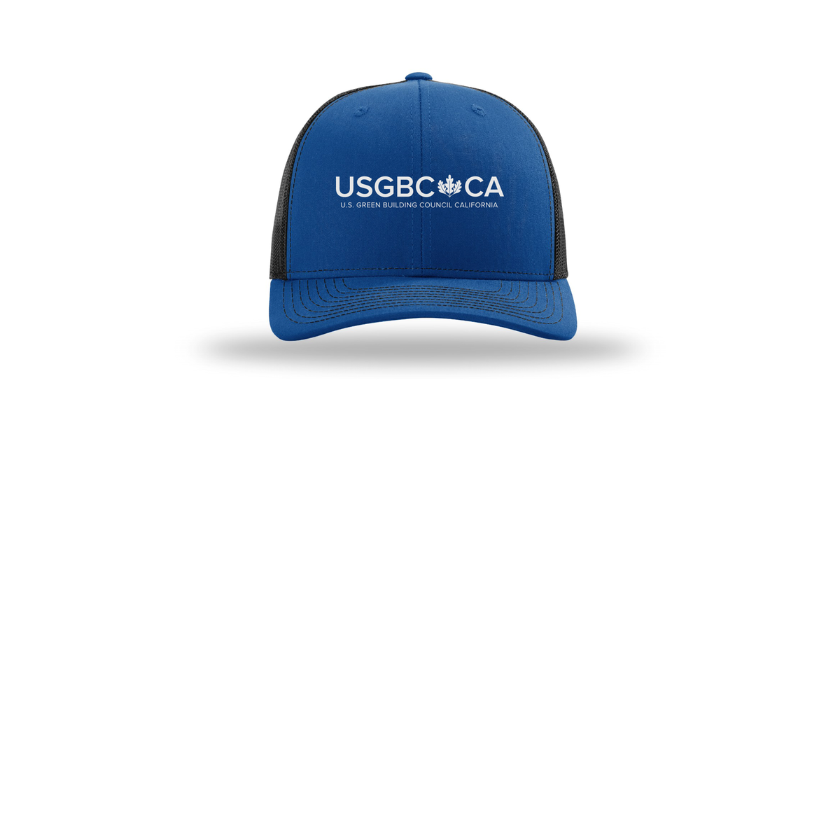 usgbc-ca-richardson-trucker-cap-embroidery-capfront-R112-royalblack-flat-front