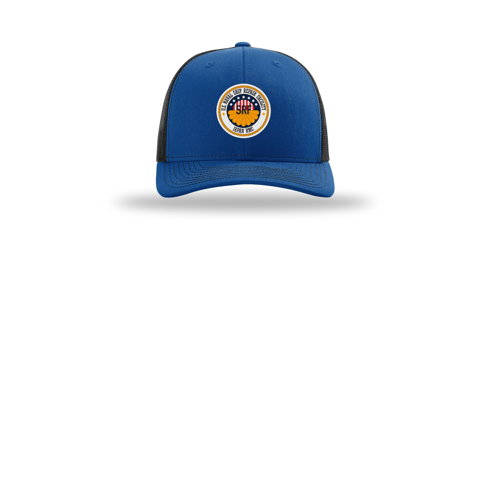 srf-jrmc-richardson-trucker-cap-embroidery-capfront-R112-royalblack-flat-front