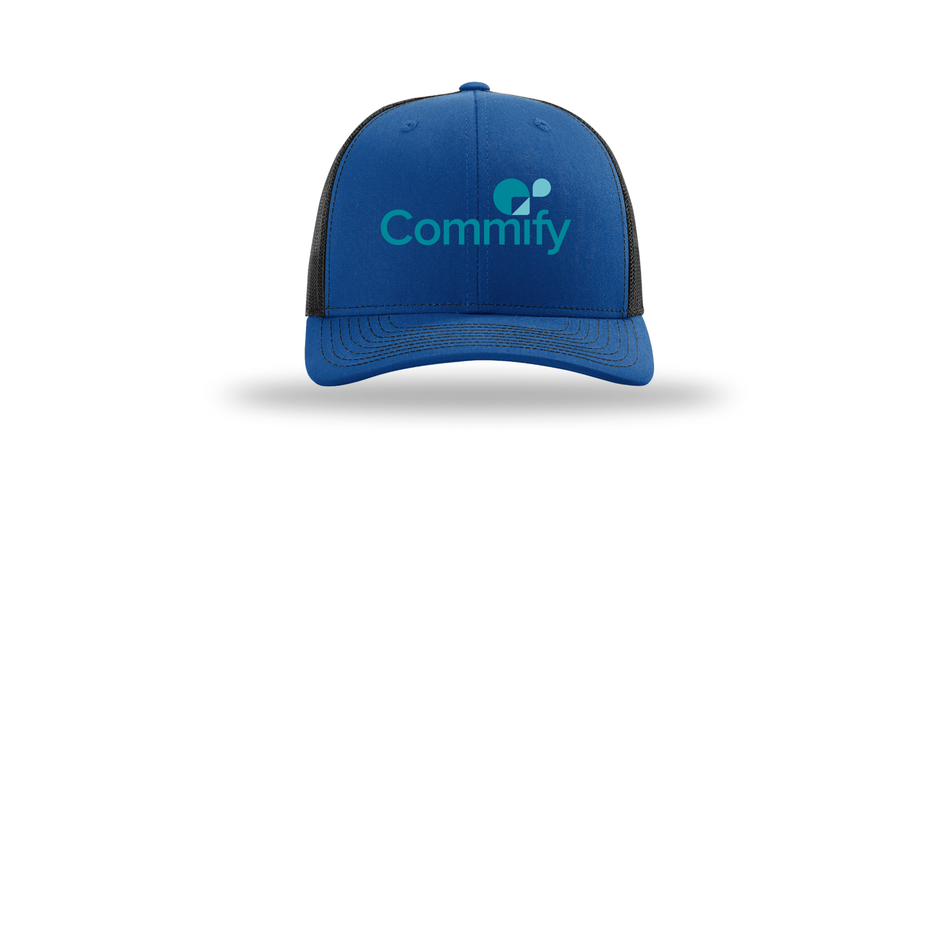 commify-richardson-trucker-cap-embroidery-capfront-R112-royalblack-flat-front