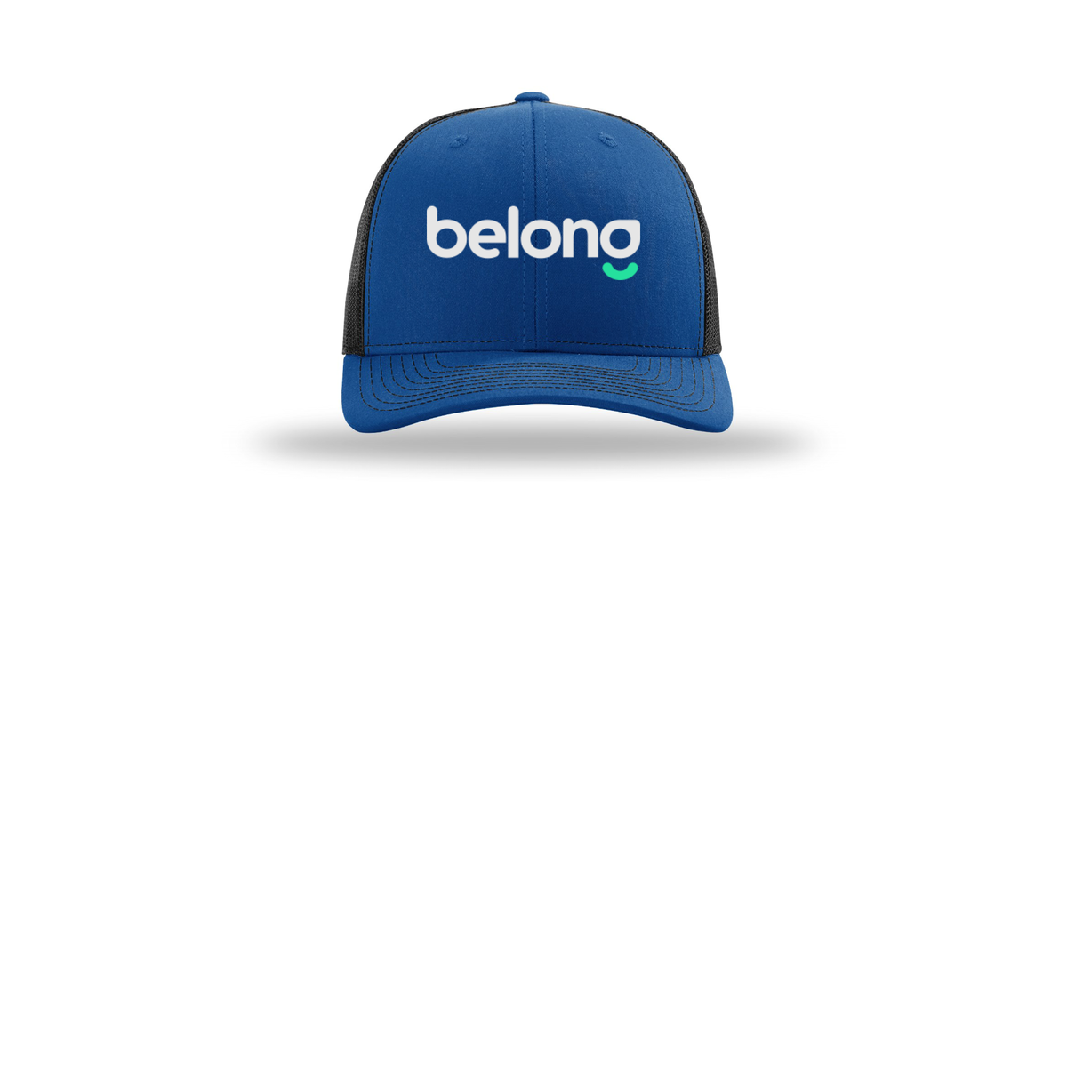 belonghome-richardson-trucker-cap-embroidery-capfront-R112-royalblack-flat-front