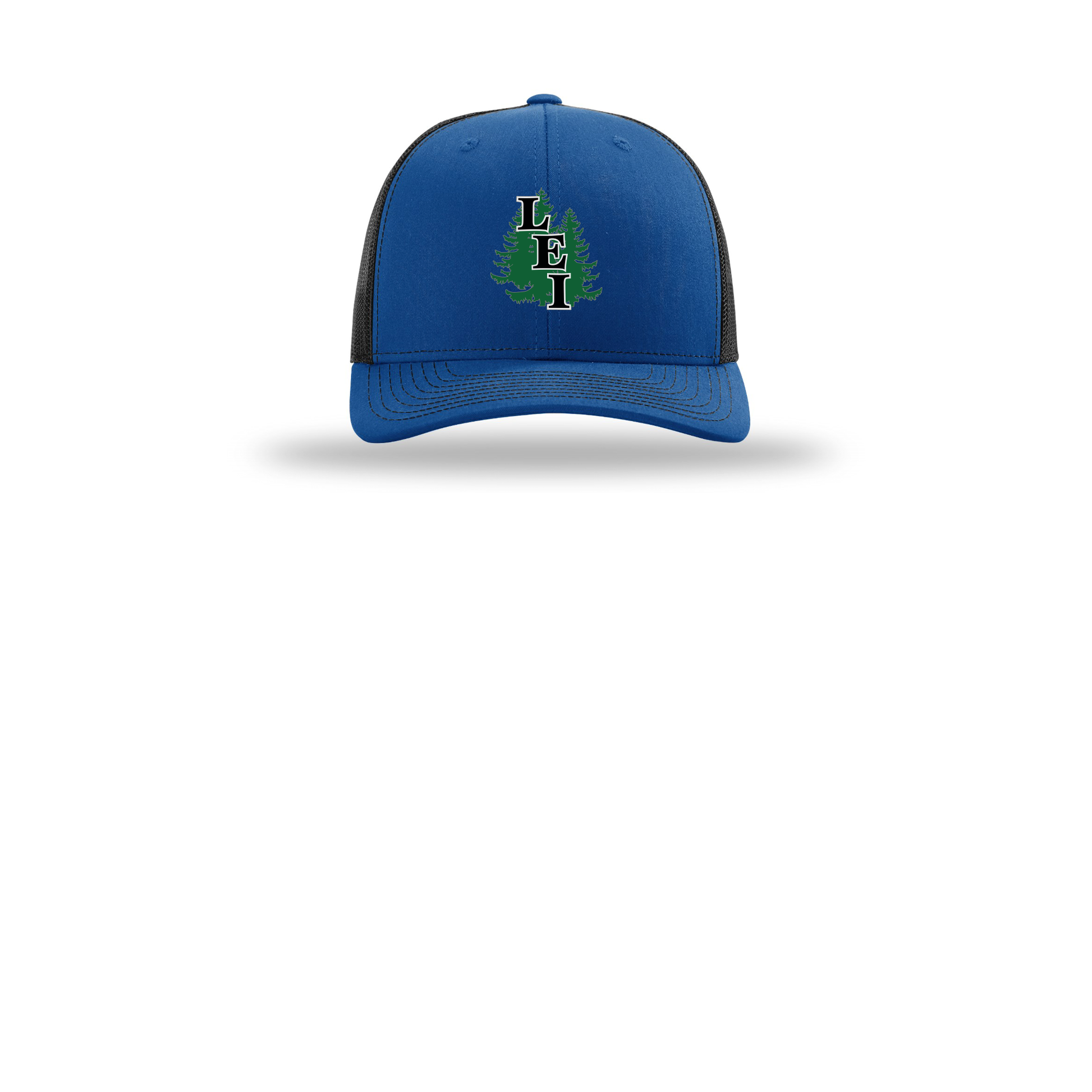 leisite-richardson-trucker-cap-embroidery-capfront-R112-royalblack-flat-front