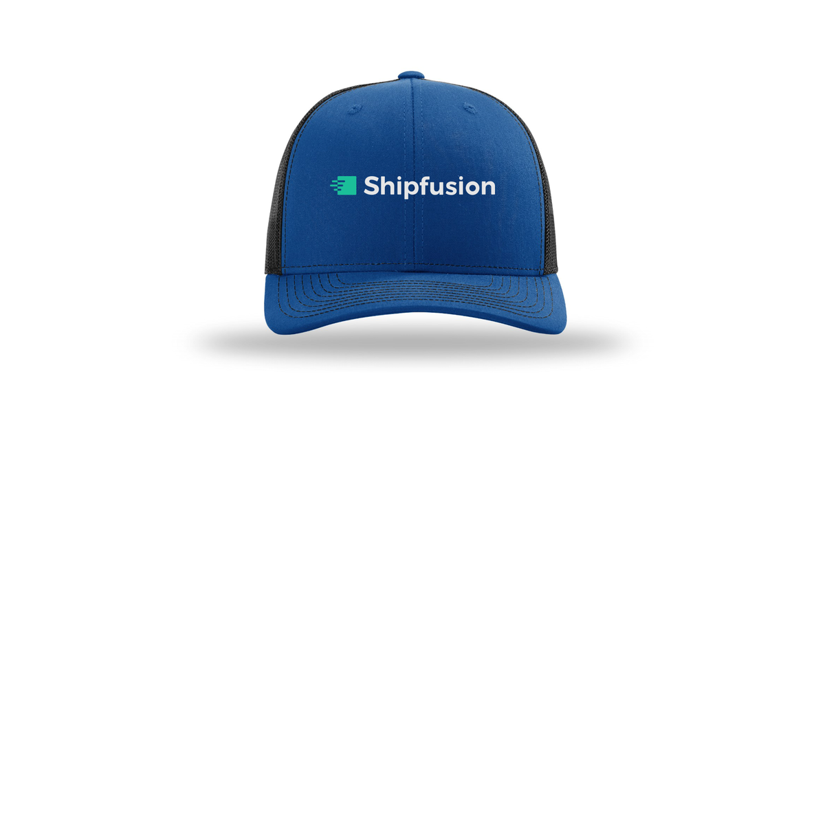 shipfusion-richardson-trucker-cap-embroidery-capfront-R112-royalblack-flat-front