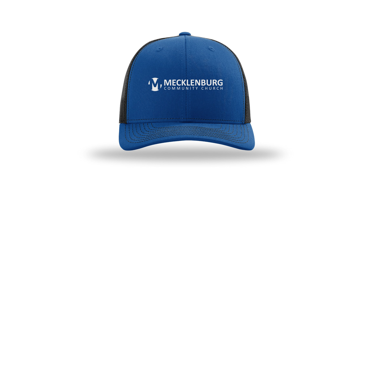 mecklenburg-richardson-trucker-cap-embroidery-capfront-R112-royalblack-flat-front