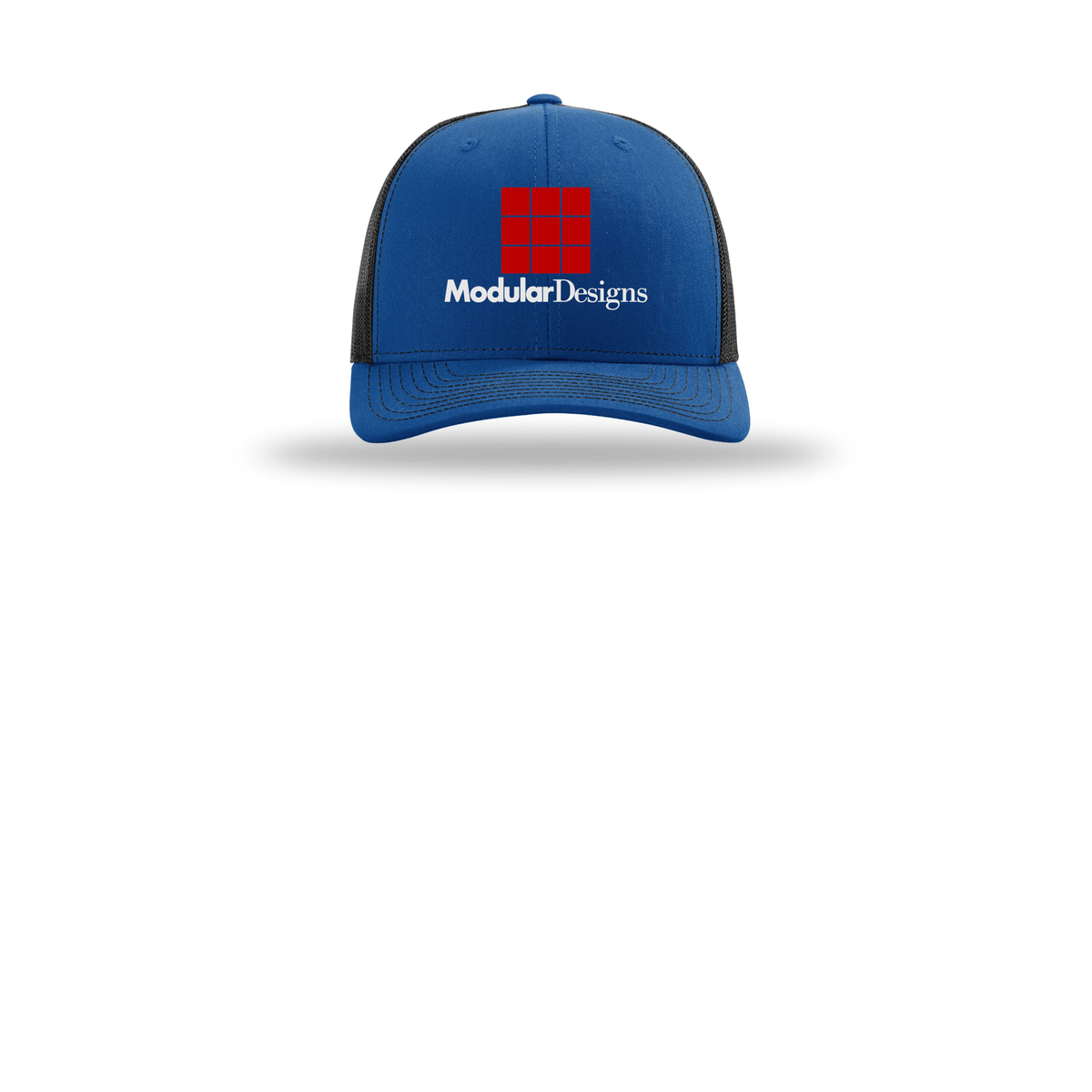 modulardesignsflooring-richardson-trucker-cap-embroidery-capfront-R112-royalblack-flat-front
