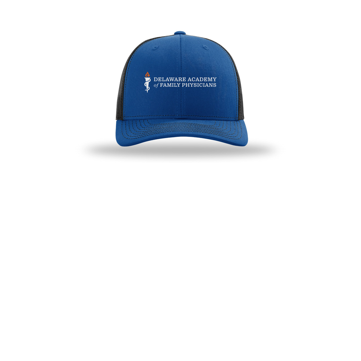 delfamdoc-richardson-trucker-cap-embroidery-capfront-R112-royalblack-flat-front