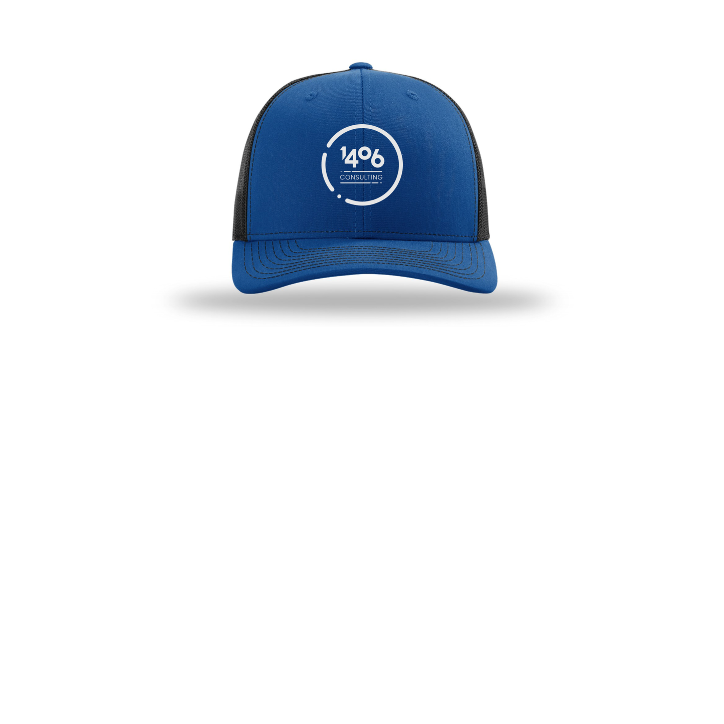 1406consulting-richardson-trucker-cap-embroidery-capfront-R112-royalblack-flat-front