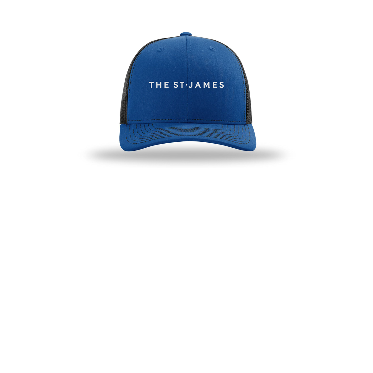 thestjames-richardson-trucker-cap-embroidery-capfront-R112-royalblack-flat-front