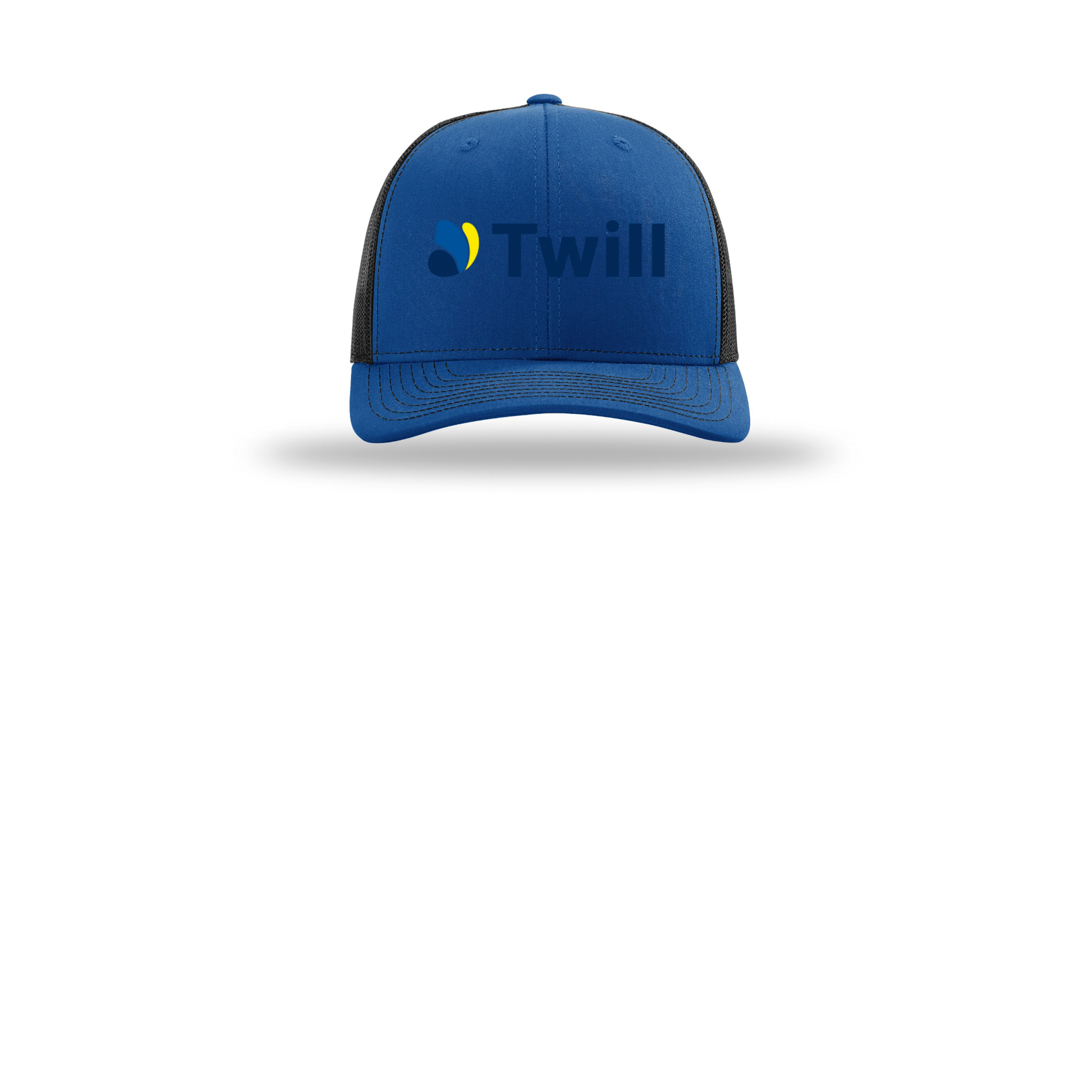 withtwill-richardson-trucker-cap-embroidery-capfront-R112-royalblack-flat-front