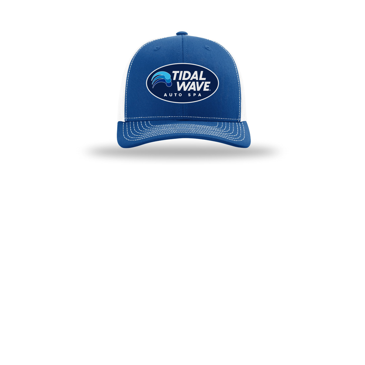 tidalwaveautospa-richardson-trucker-cap-embroidery-capfront-R112-royalwhite-flat-front