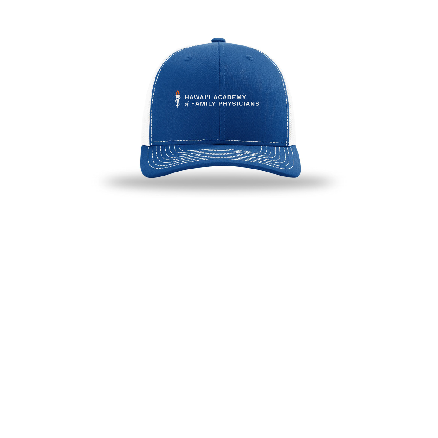 hafp-richardson-trucker-cap-embroidery-capfront-R112-royalwhite-flat-front
