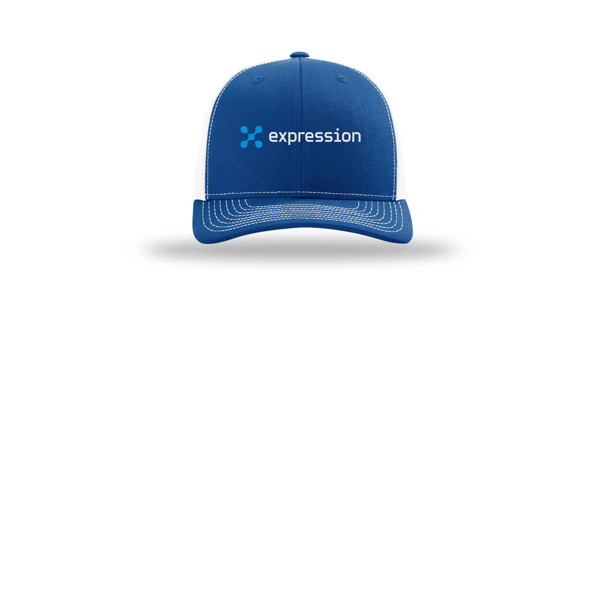 expr-richardson-trucker-cap-embroidery-capfront-R112-royalwhite-flat-front