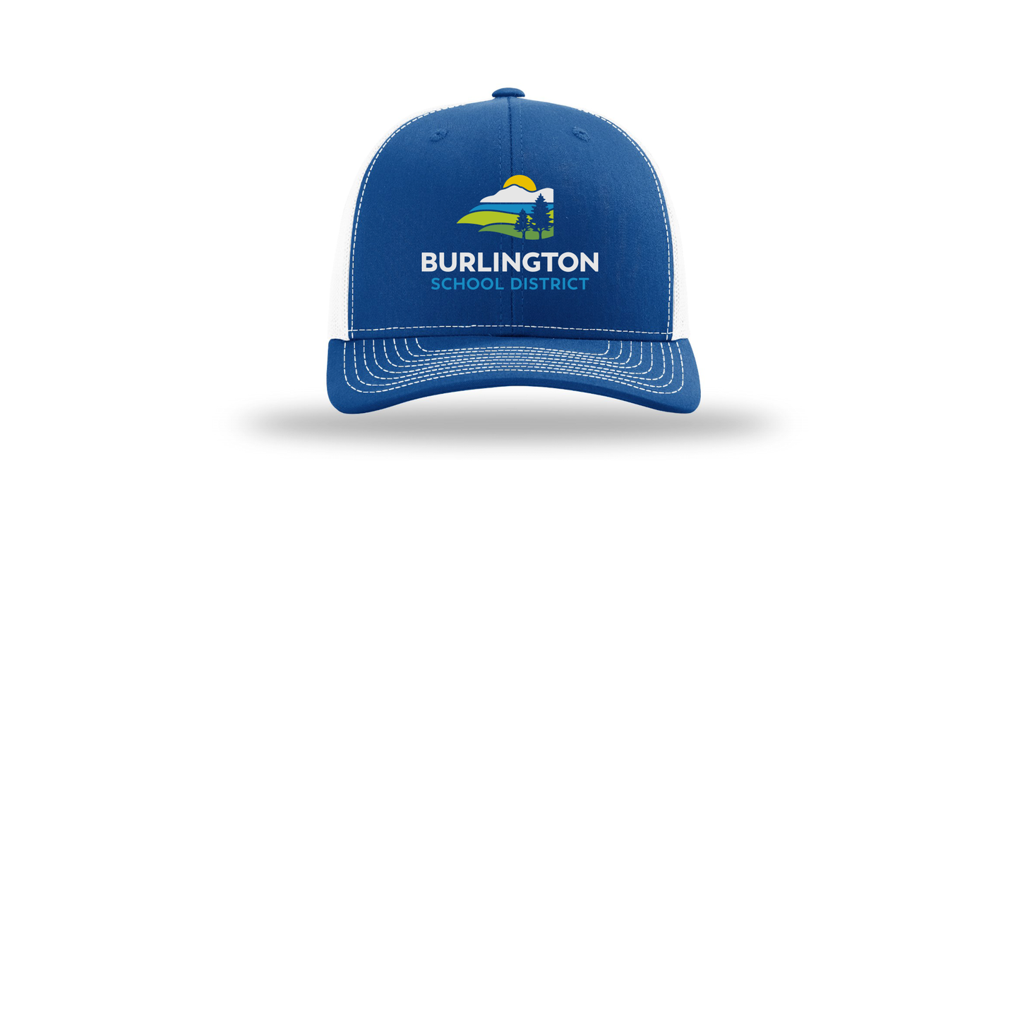 bsdvt-richardson-trucker-cap-embroidery-capfront-R112-royalwhite-flat-front