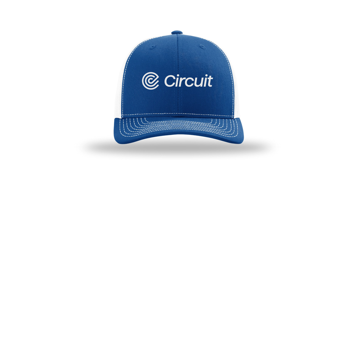 ridecircuit-richardson-trucker-cap-embroidery-capfront-R112-royalwhite-flat-front
