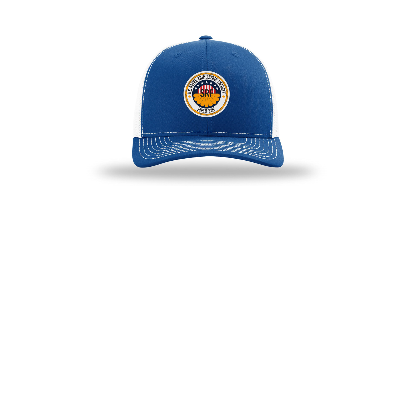 srf-jrmc-richardson-trucker-cap-embroidery-capfront-R112-royalwhite-flat-front