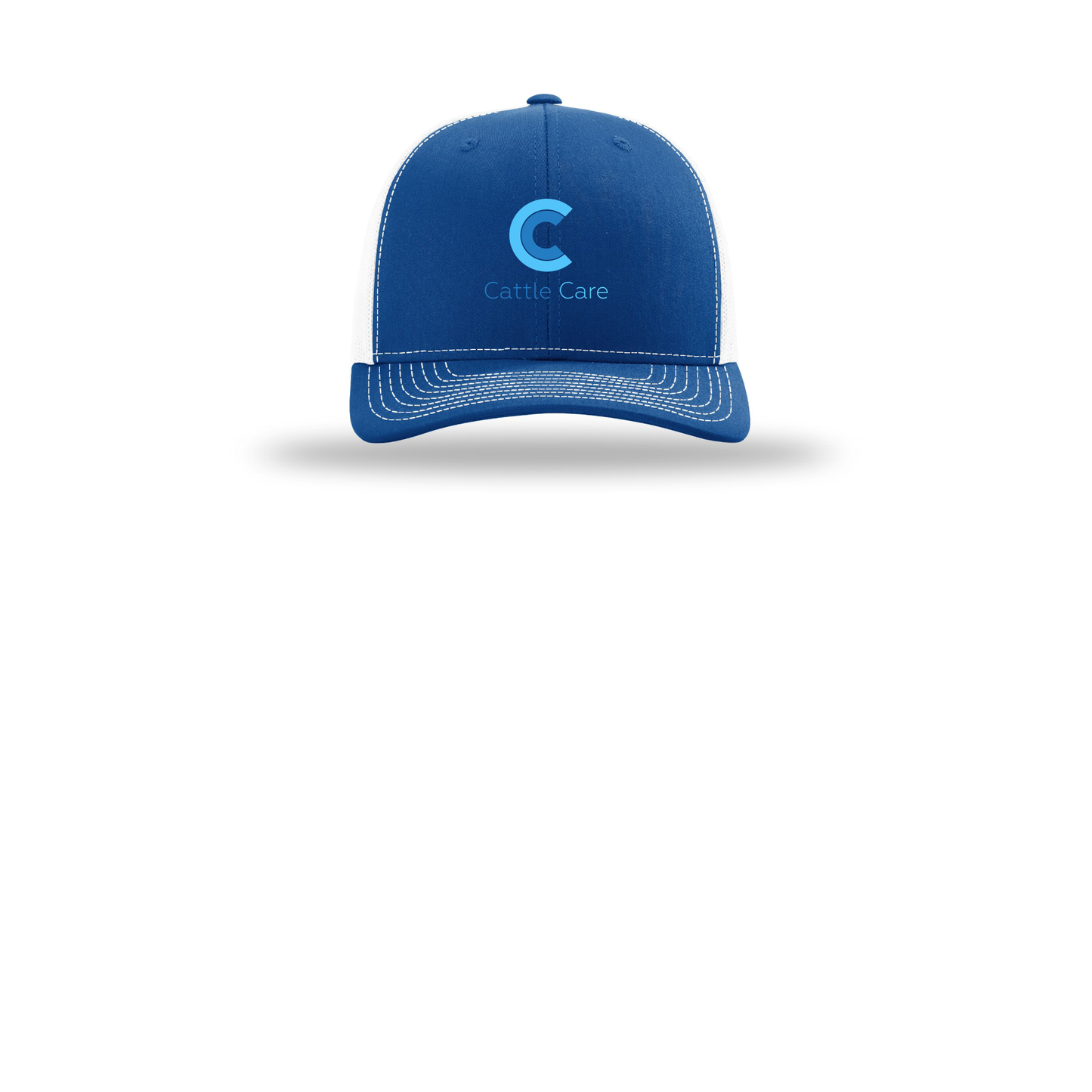 cattle-care-richardson-trucker-cap-embroidery-capfront-R112-royalwhite-flat-front