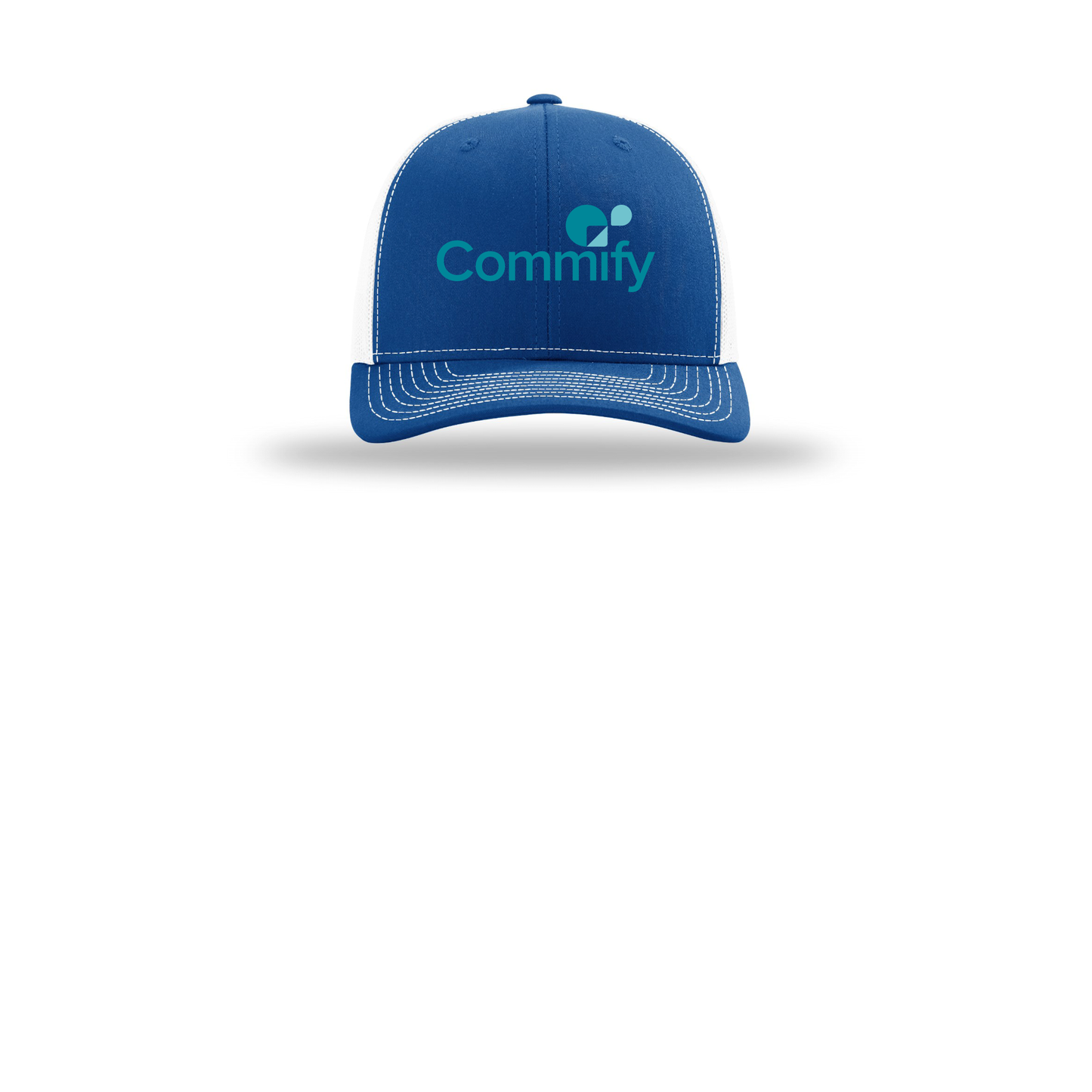 commify-richardson-trucker-cap-embroidery-capfront-R112-royalwhite-flat-front