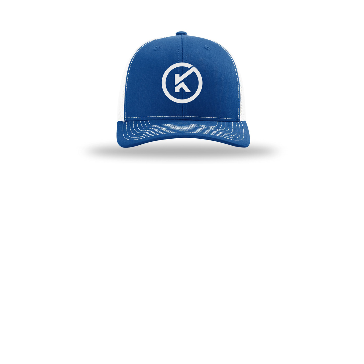 kitmanlabs-richardson-trucker-cap-embroidery-capfront-R112-royalwhite-flat-front