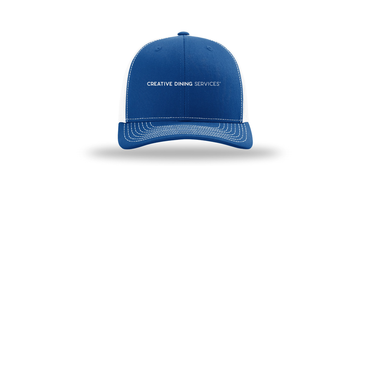 creativedining-richardson-trucker-cap-embroidery-capfront-R112-royalwhite-flat-front