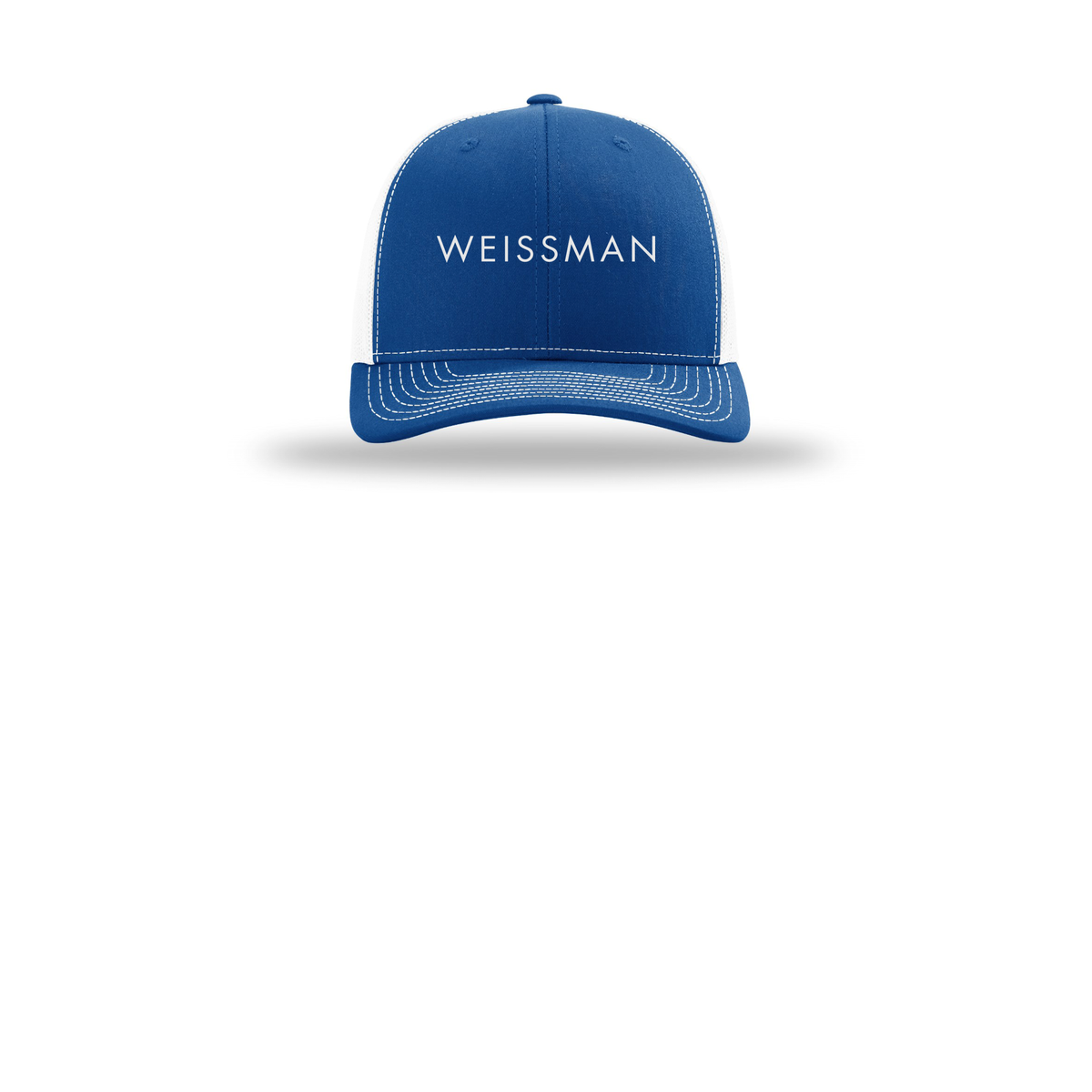 weissmans-richardson-trucker-cap-embroidery-capfront-R112-royalwhite-flat-front