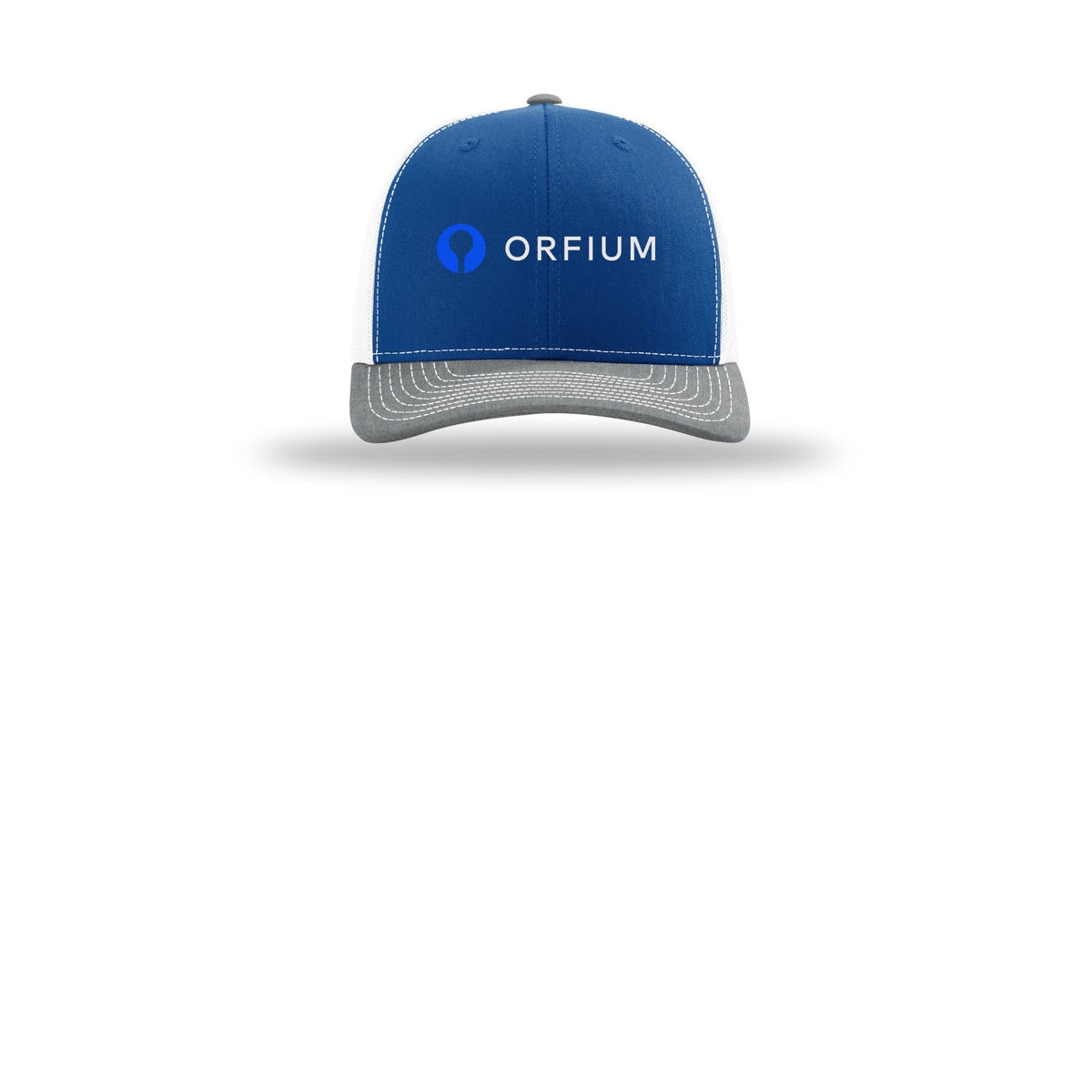 orfium-richardson-trucker-cap-embroidery-capfront-R112-royalwhiteheathergrey-flat-front