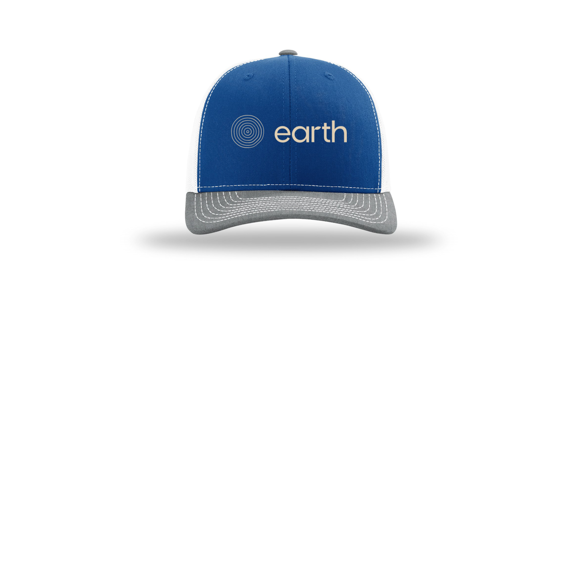 earthfuneral-richardson-trucker-cap-embroidery-capfront-R112-royalwhiteheathergrey-flat-front
