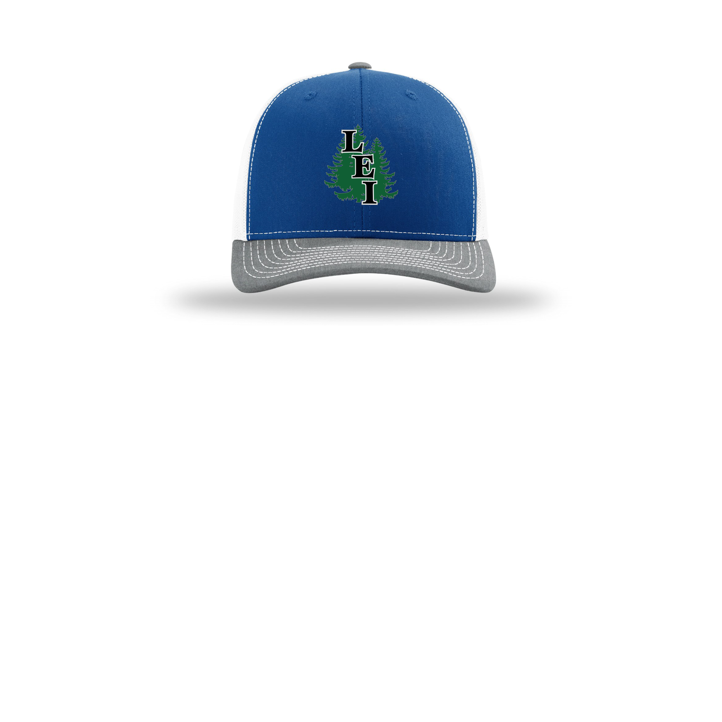leisite-richardson-trucker-cap-embroidery-capfront-R112-royalwhiteheathergrey-flat-front