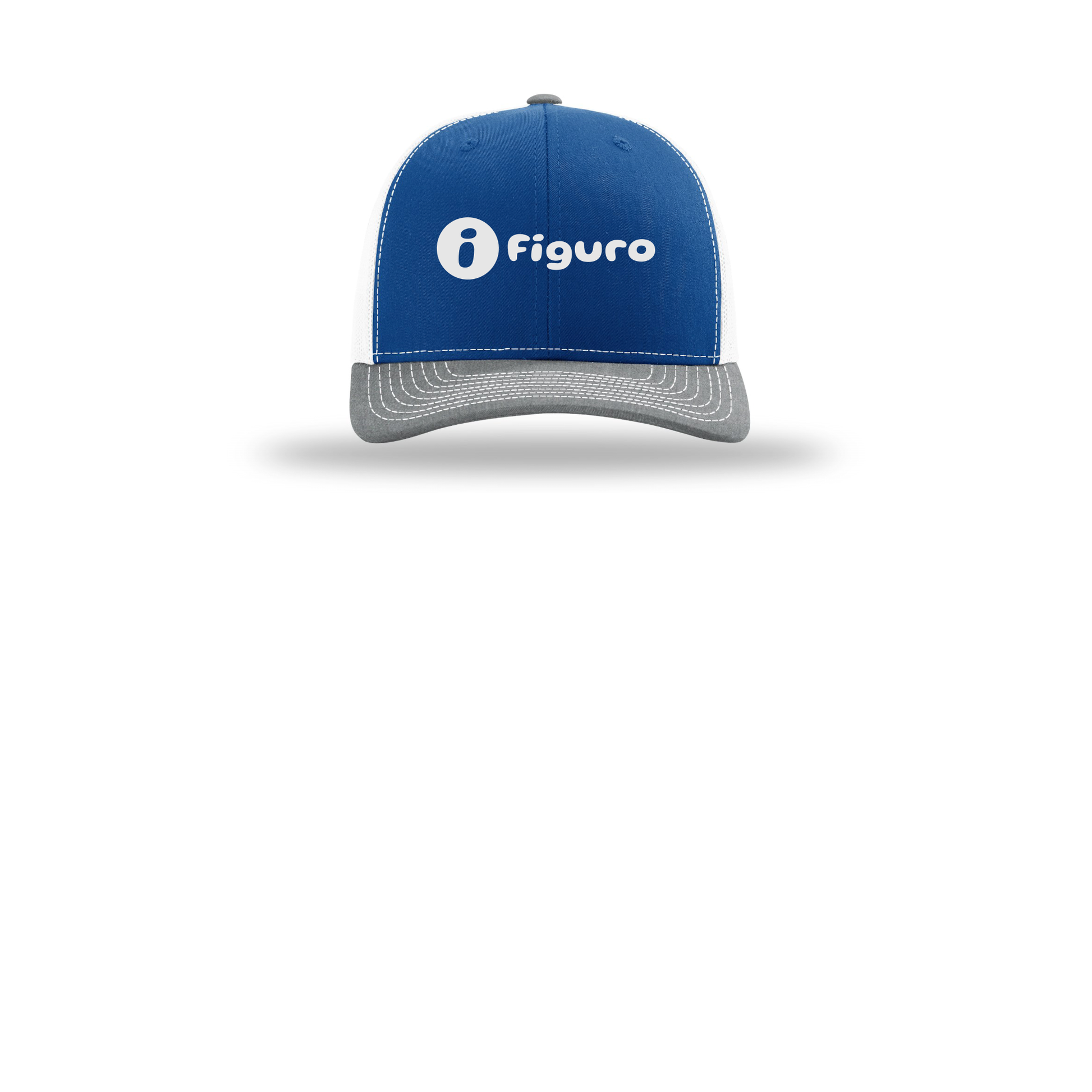getfiguro-richardson-trucker-cap-embroidery-capfront-R112-royalwhiteheathergrey-flat-front