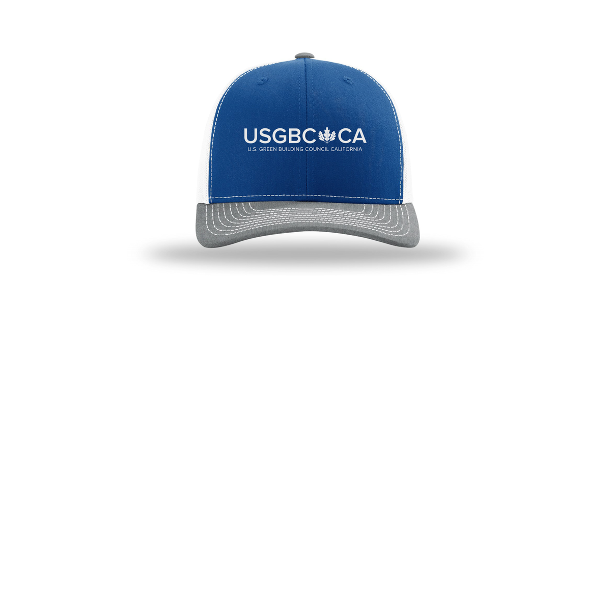 usgbc-ca-richardson-trucker-cap-embroidery-capfront-R112-royalwhiteheathergrey-flat-front