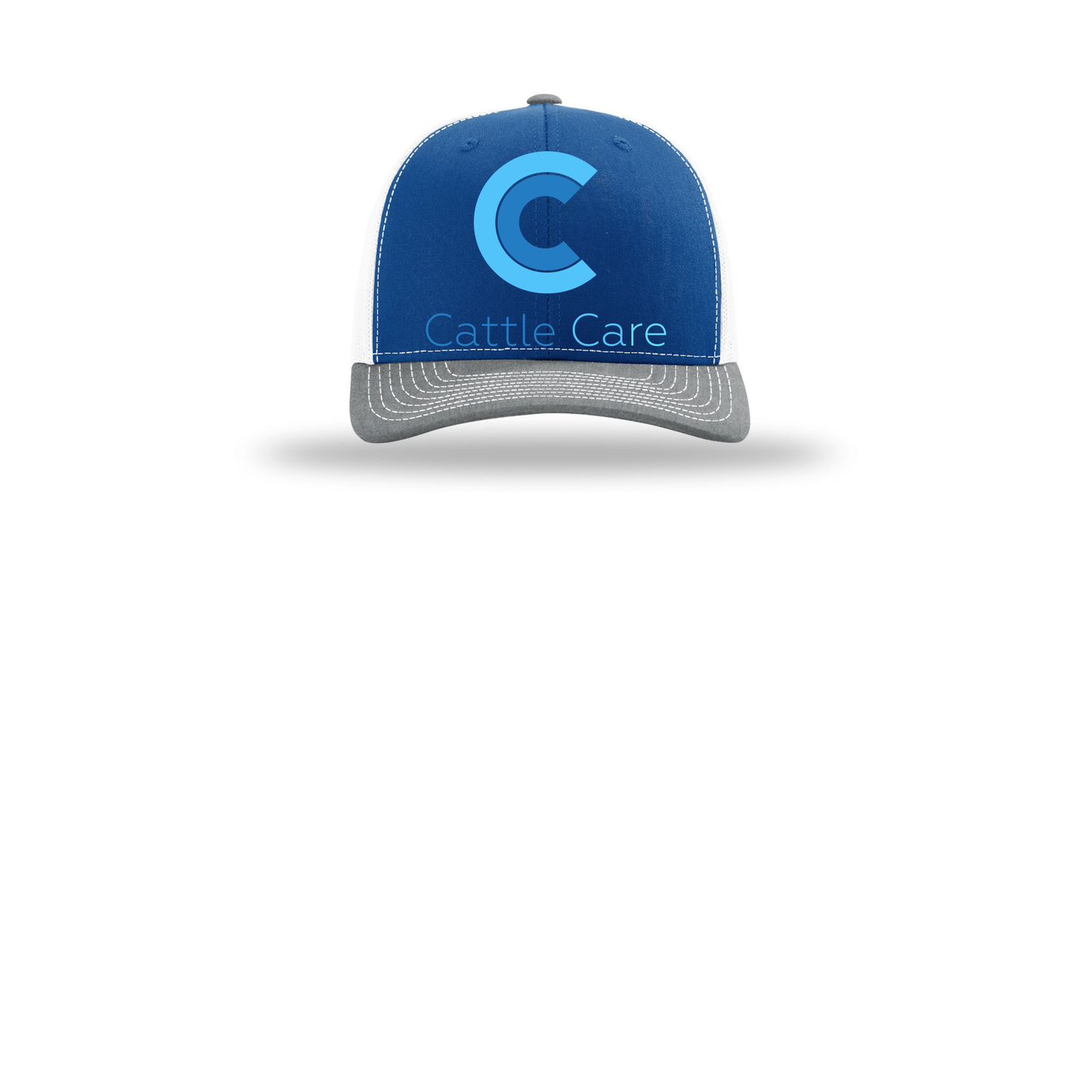 cattle-care-richardson-trucker-cap-embroidery-capfront-R112-royalwhiteheathergrey-flat-front