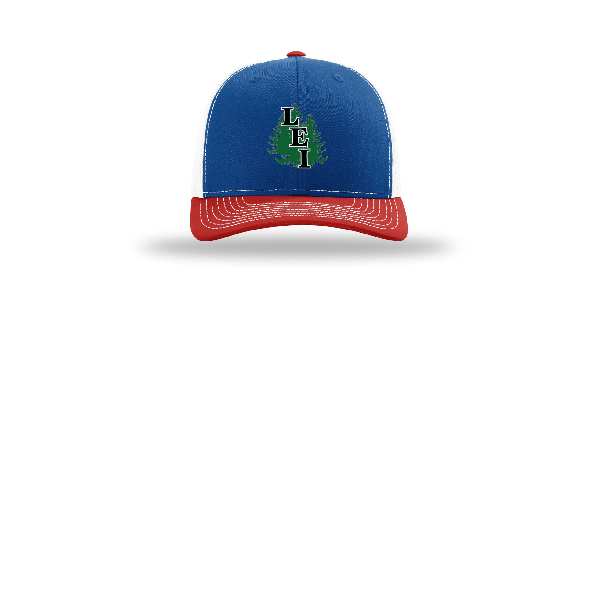 leisite-richardson-trucker-cap-embroidery-capfront-R112-royalwhitered-flat-front