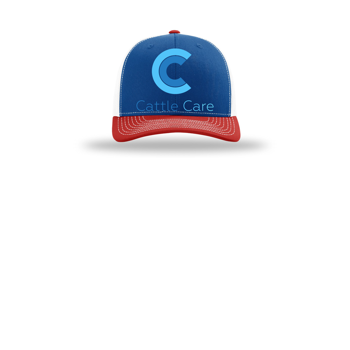 cattle-care-richardson-trucker-cap-embroidery-capfront-R112-royalwhitered-flat-front