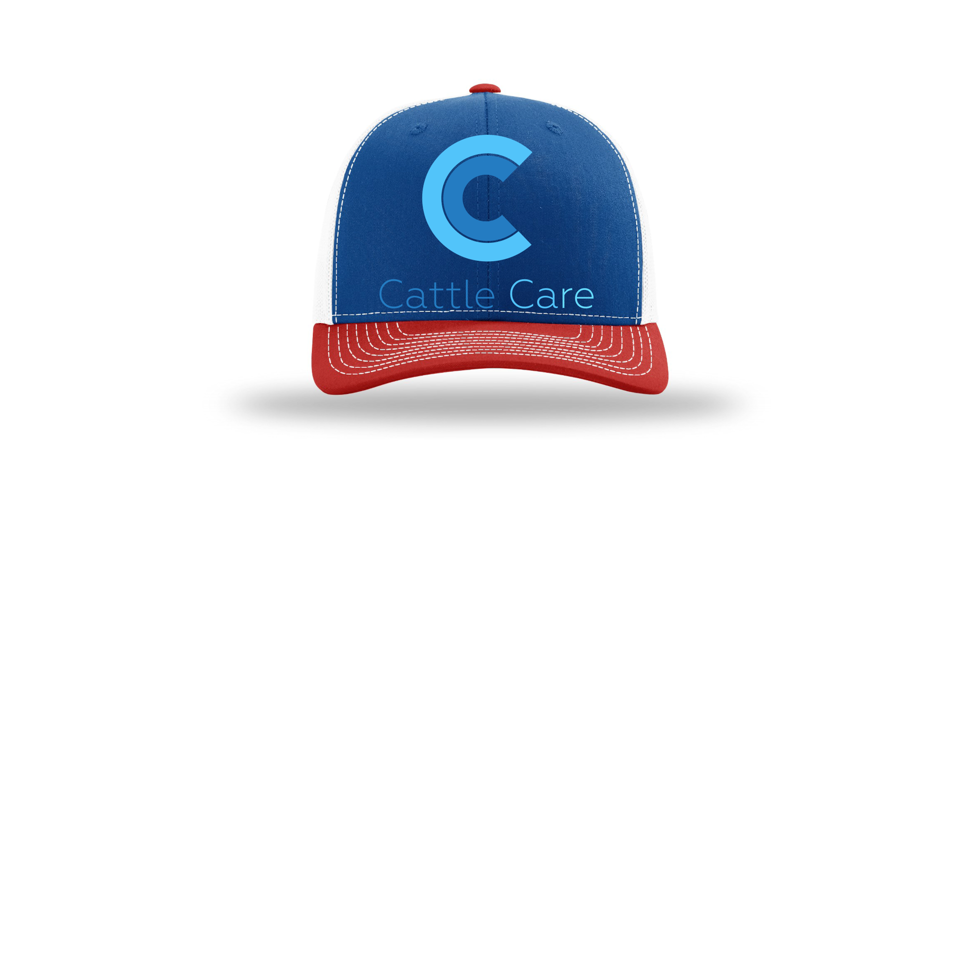cattle-care-richardson-trucker-cap-embroidery-capfront-R112-royalwhitered-flat-front