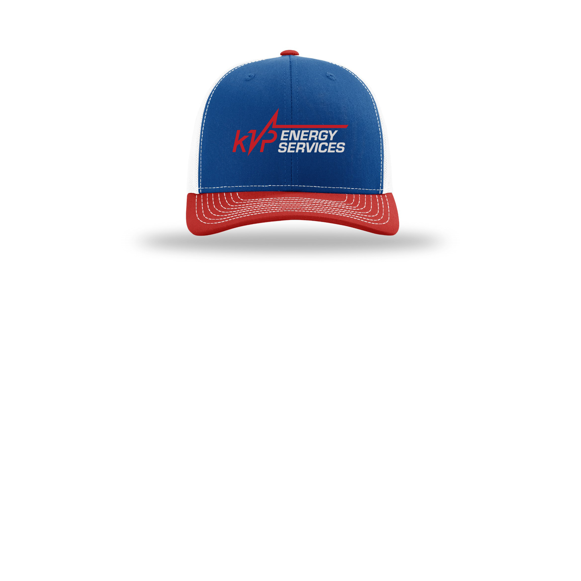 kvpenergy-richardson-trucker-cap-embroidery-capfront-R112-royalwhitered-flat-front