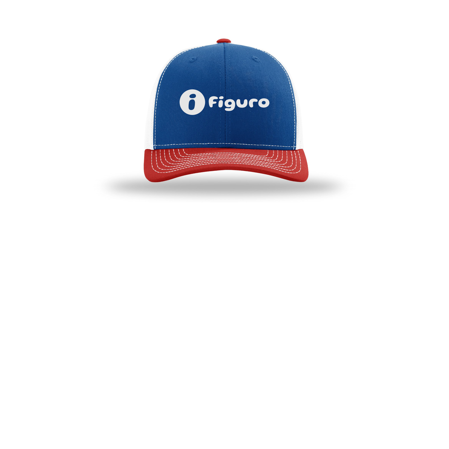 getfiguro-richardson-trucker-cap-embroidery-capfront-R112-royalwhitered-flat-front