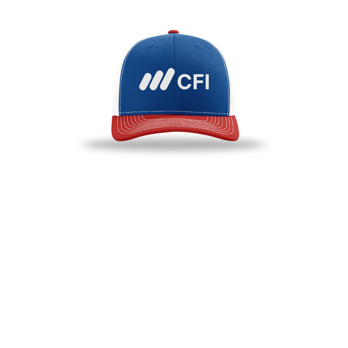 corporatefinanceinstitute-richardson-trucker-cap-embroidery-capfront-R112-royalwhitered-flat-front