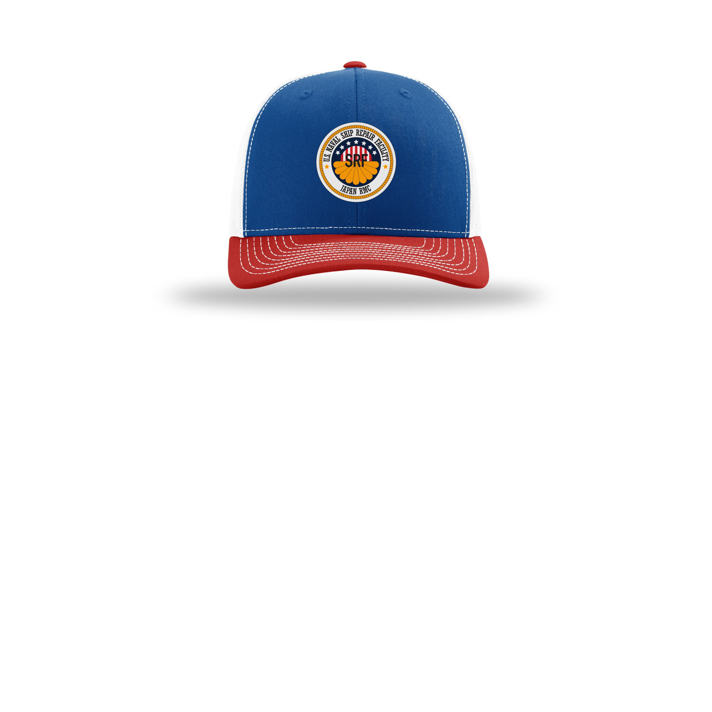 srf-jrmc-richardson-trucker-cap-embroidery-capfront-R112-royalwhitered-flat-front