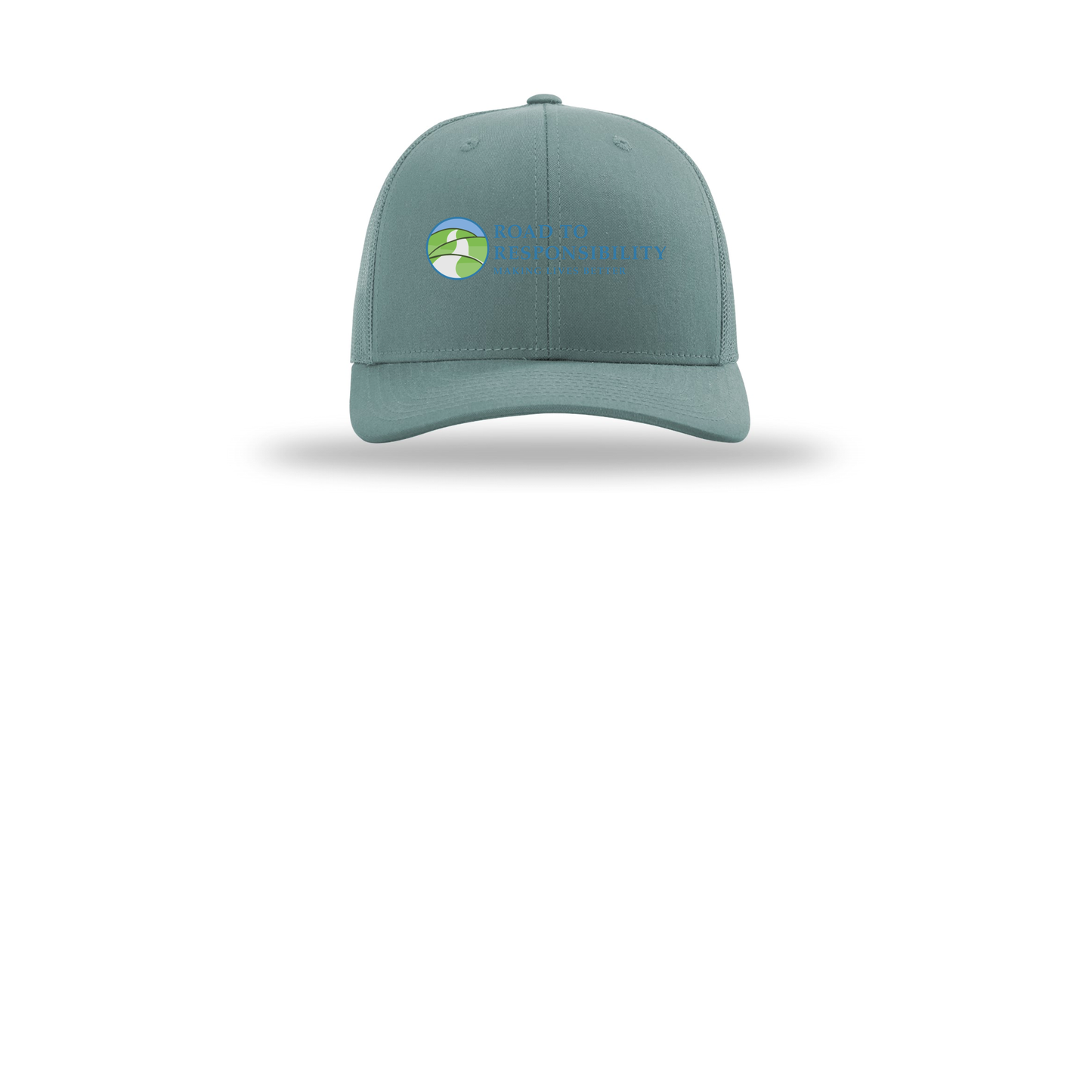roadtoresponsibility-richardson-trucker-cap-embroidery-capfront-R112-smokeblue-flat-front