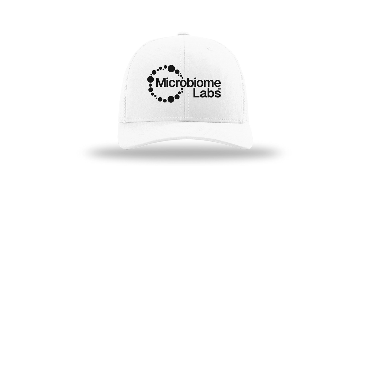 microbiomelabs-richardson-trucker-cap-embroidery-capfront-R112-white-flat-front