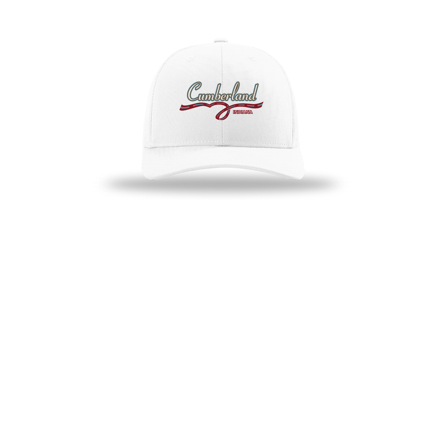 cumberland-richardson-trucker-cap-embroidery-capfront-R112-white-flat-front
