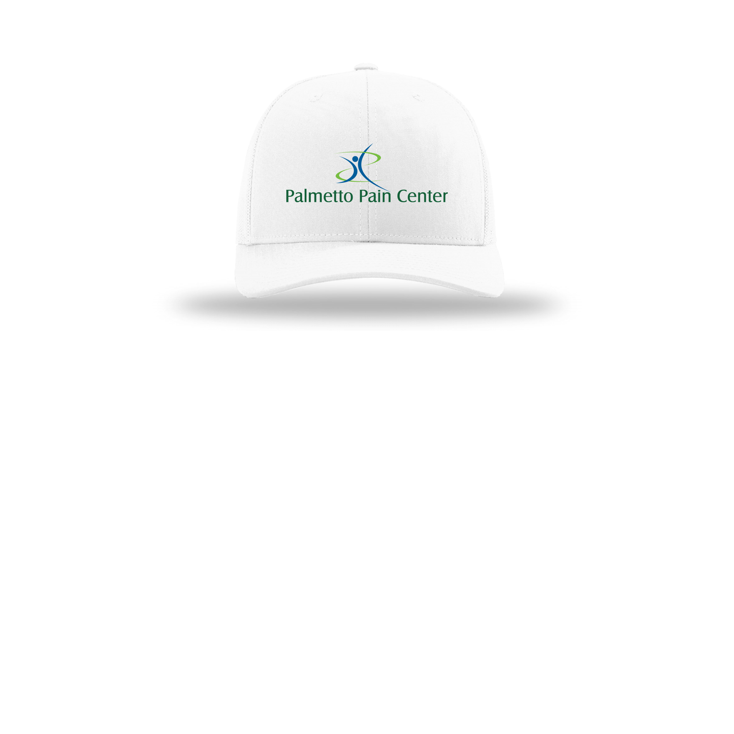palmetto-pain-center-richardson-trucker-cap-embroidery-capfront-R112-white-flat-front
