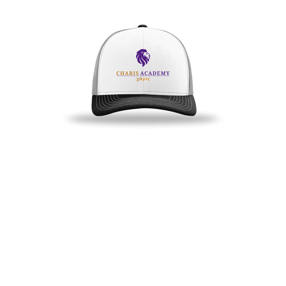 cahazleton-richardson-trucker-cap-embroidery-capfront-R112-whitealuminumblack-flat-front