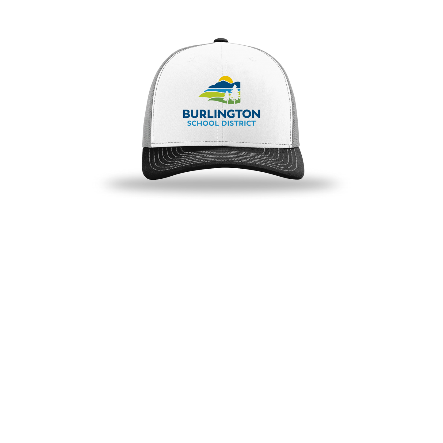 bsdvt-richardson-trucker-cap-embroidery-capfront-R112-whitealuminumblack-flat-front
