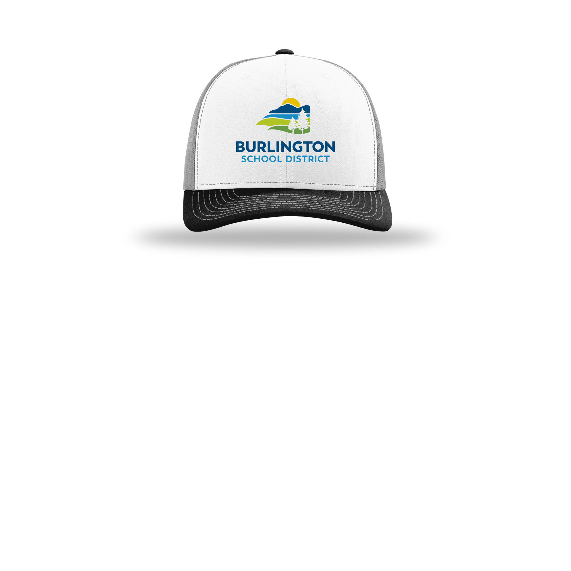 bsdvt-richardson-trucker-cap-embroidery-capfront-R112-whitealuminumblack-flat-front